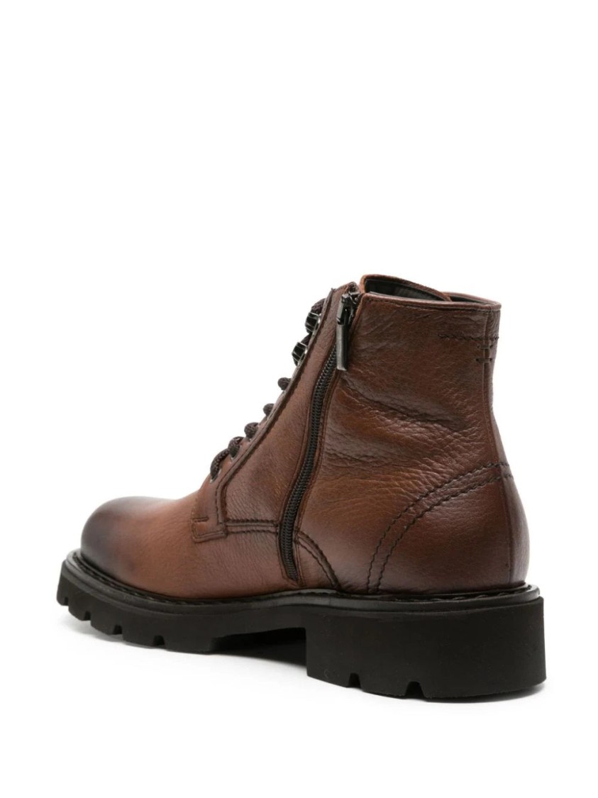 Casadei Beatles Anticato Booties In Brown