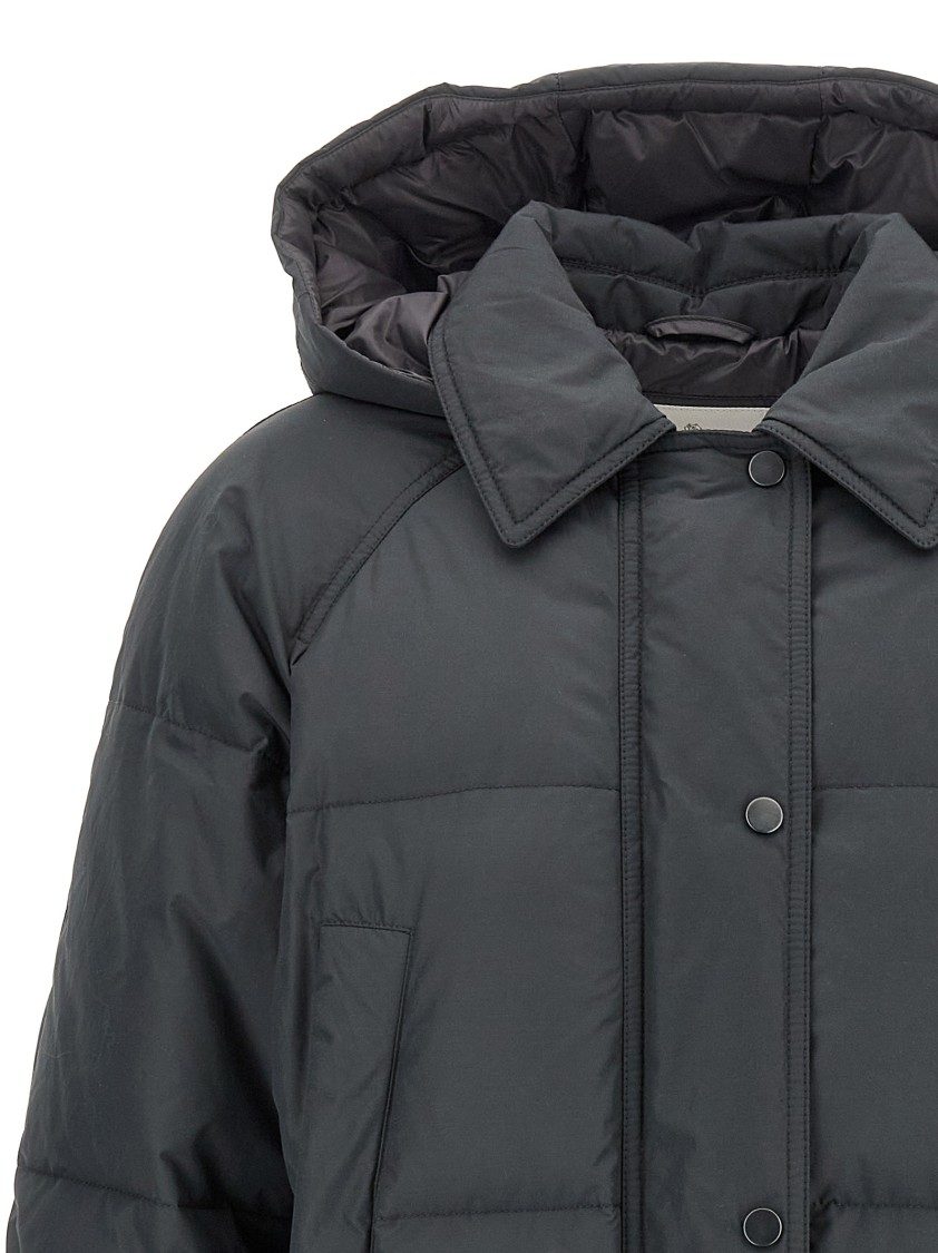 Brunello Cucinelli Quilted-design Hooded Down Coat In Black
