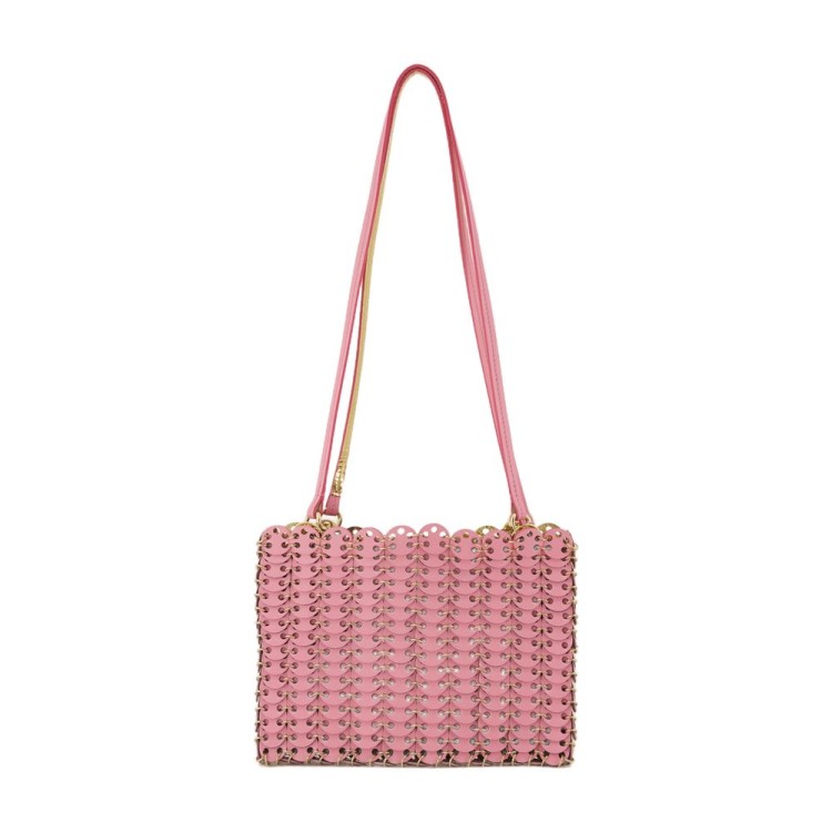 ショルダーバッグ・ポシェット Rabanne Textured Calfskin Pink Shoulder Bag With Scalloped Rabanne Textured Calfsk Shoulder Bag With Scalloped Edges in