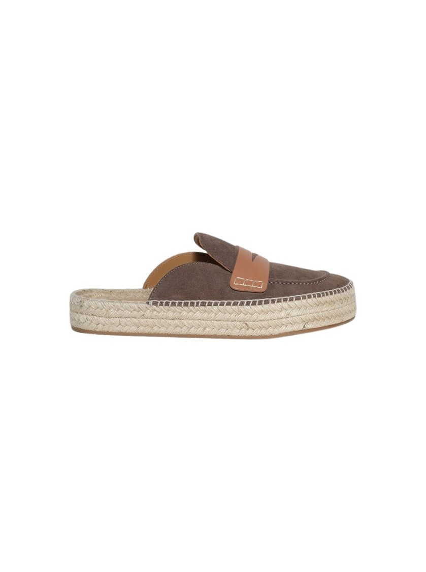 Shop Jw Anderson J. W. Anderson Espadrille Loafer Mules Taupe In Brown