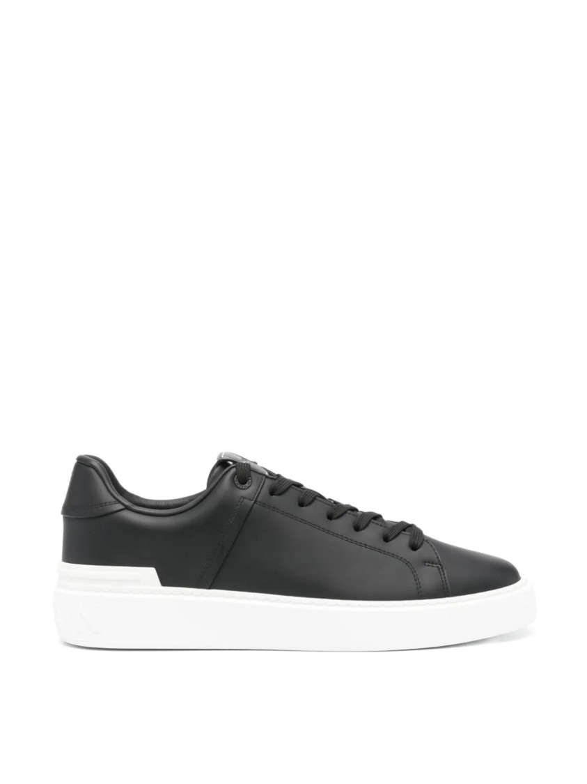 Balmain B Court Logo Low Top Sneakers In White