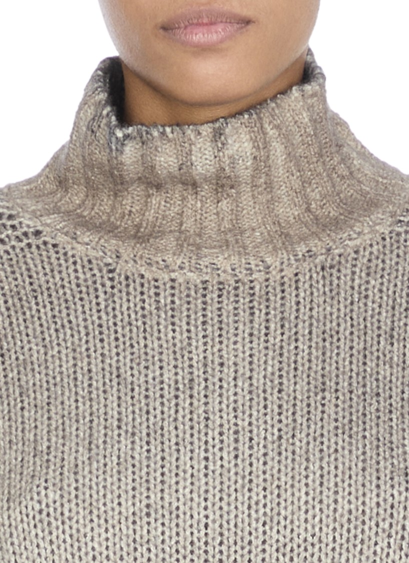 Avant Toi Cashmere Blend High Neck Sweater In Brown
