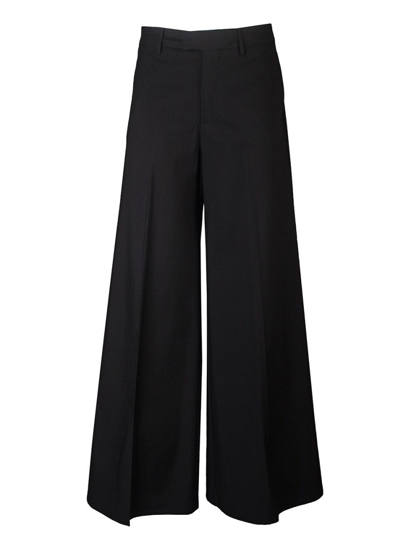 Berwich Wide-leg Tailored Pants With Subtle Pleats In Black