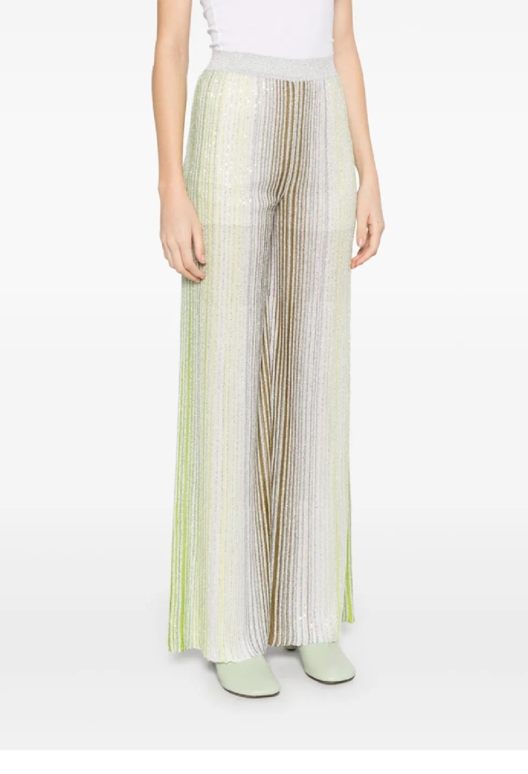Missoni Vertical Stripe Trousers With Shimmering Textures In Multi