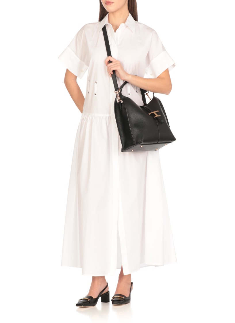 Tod's Black Leather Shoulder Bag In Black