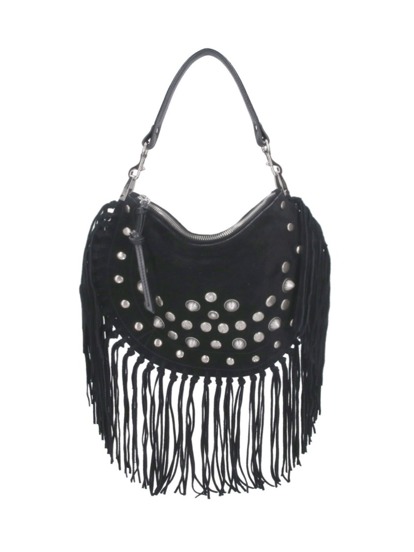 Isabel Marant "oskan Soft" Fringe Crossbody Bag – Black
