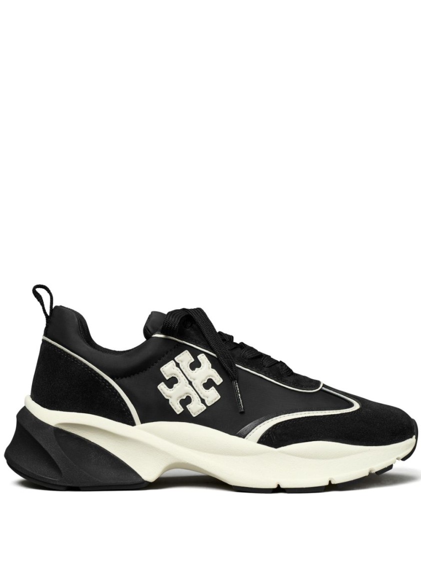 Tory Burch Two-tone Trainer Shoes With Suede In Black