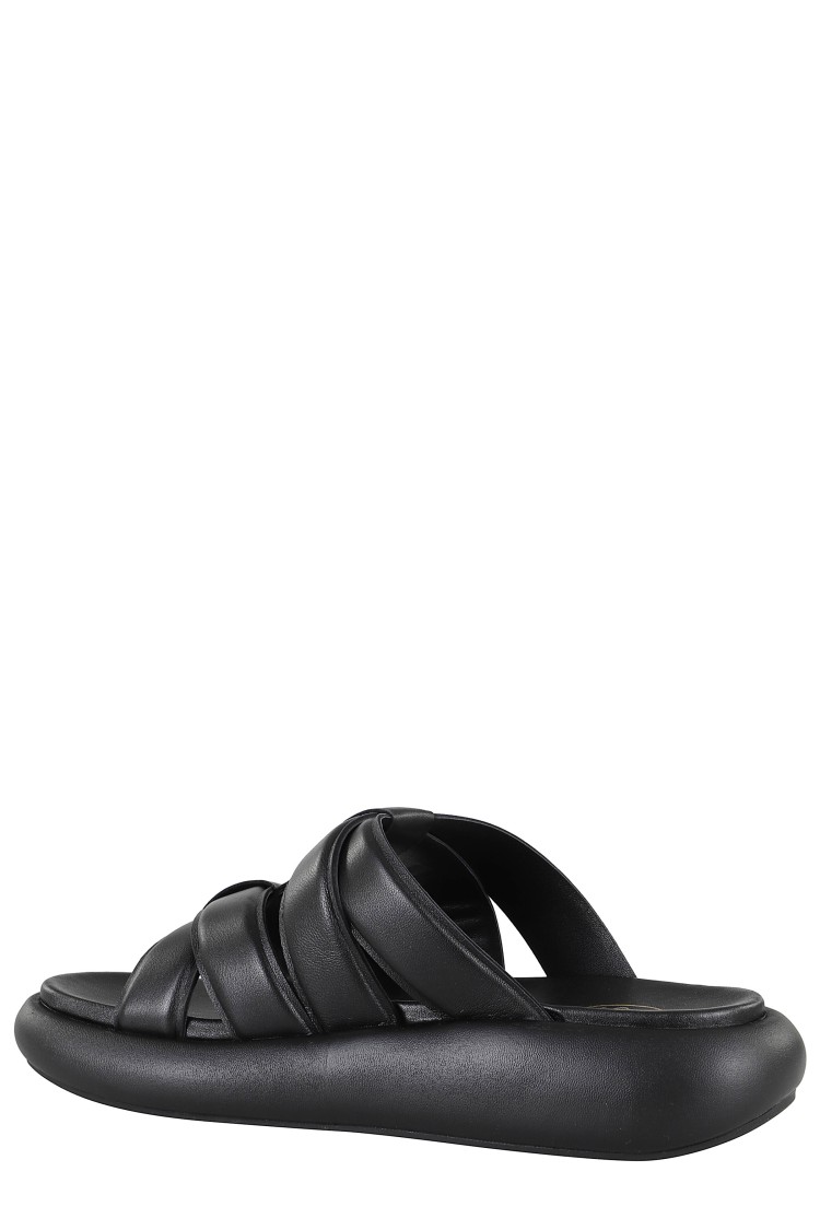 Ash Black Leather Vip Bis Sandals