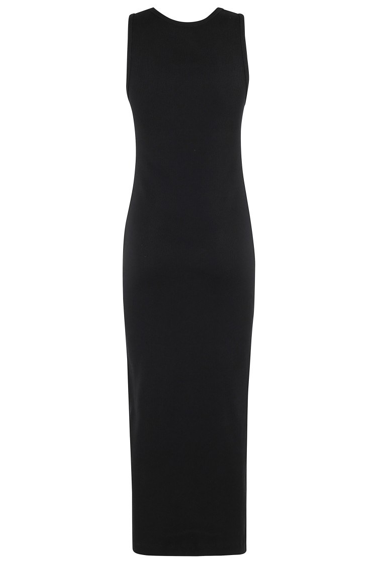 Maison Kitsuné Black Baby Fox Ribbed Tank Midi Dress