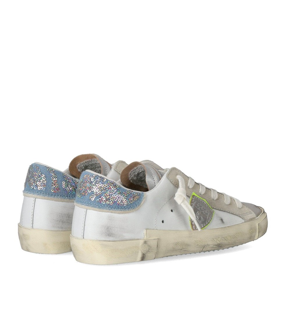 Philippe Model Prsx Metal Sequins White Sneaker In White