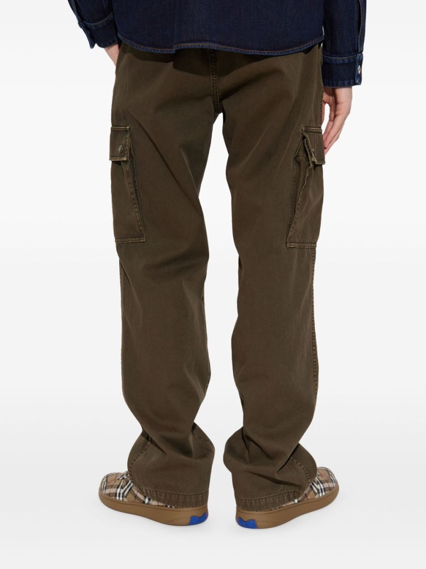 Burberry Cargo Trousers With Belt Loops And Stitch Detailing In Black