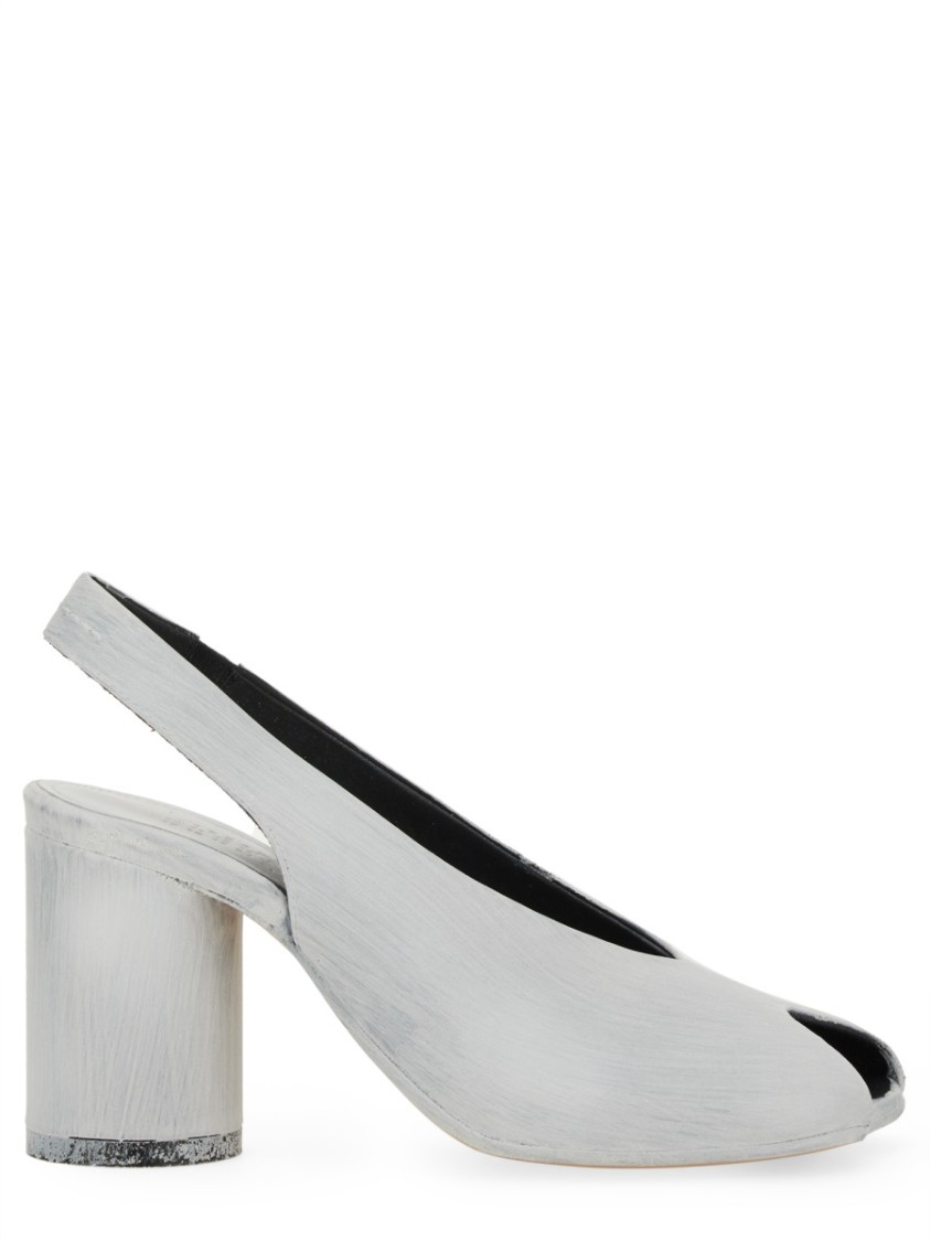 Mm6 Maison Margiela Block Heel Open Toe Sandals With Textured Finish