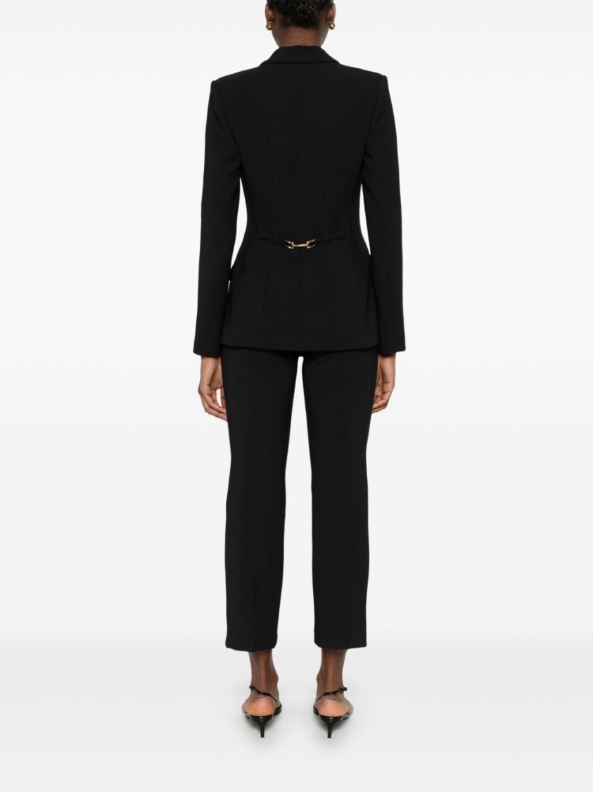 セットアップ Elisabetta Franchi Tailored Black Suit With Structured Elisabetta Franchi Tailored Black Suit With Structured