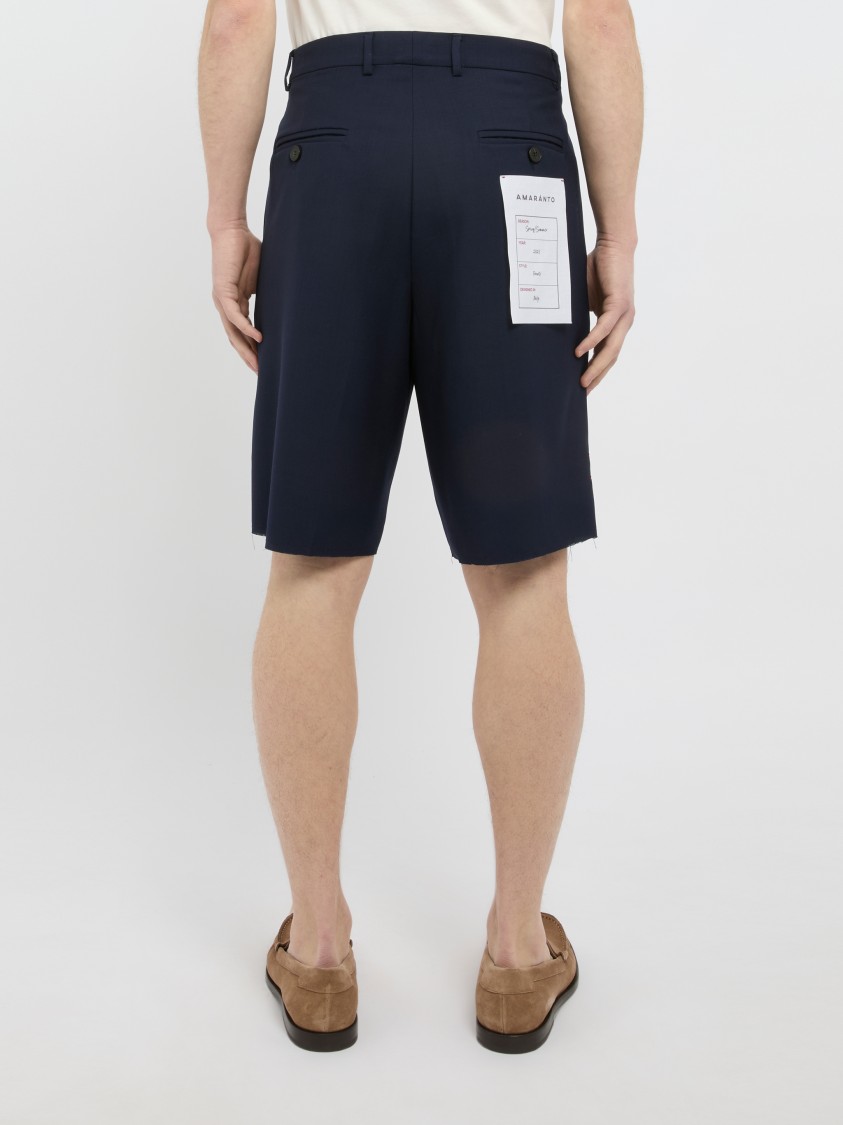 Shop Amaranto Tailored Bermudas With Pleated Front