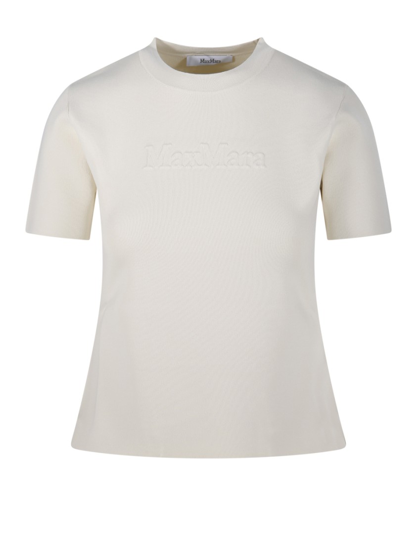 Max Mara Pure Max Mara Logo Wool T-shirt In White
