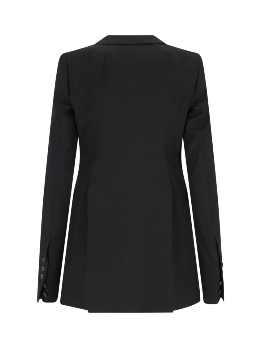Rick Owens Tailored Jacket With Notched Lapel And Back Vent In Black
