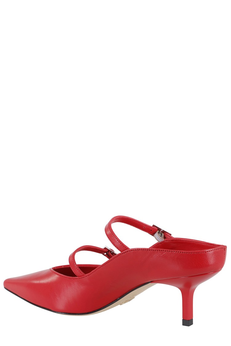 GIAMPAOLO VIOZZI GIAMPAOLO VIOZZI POINTED TOE NAPPA PUMP WITH DOUBLE STRAP DETAIL