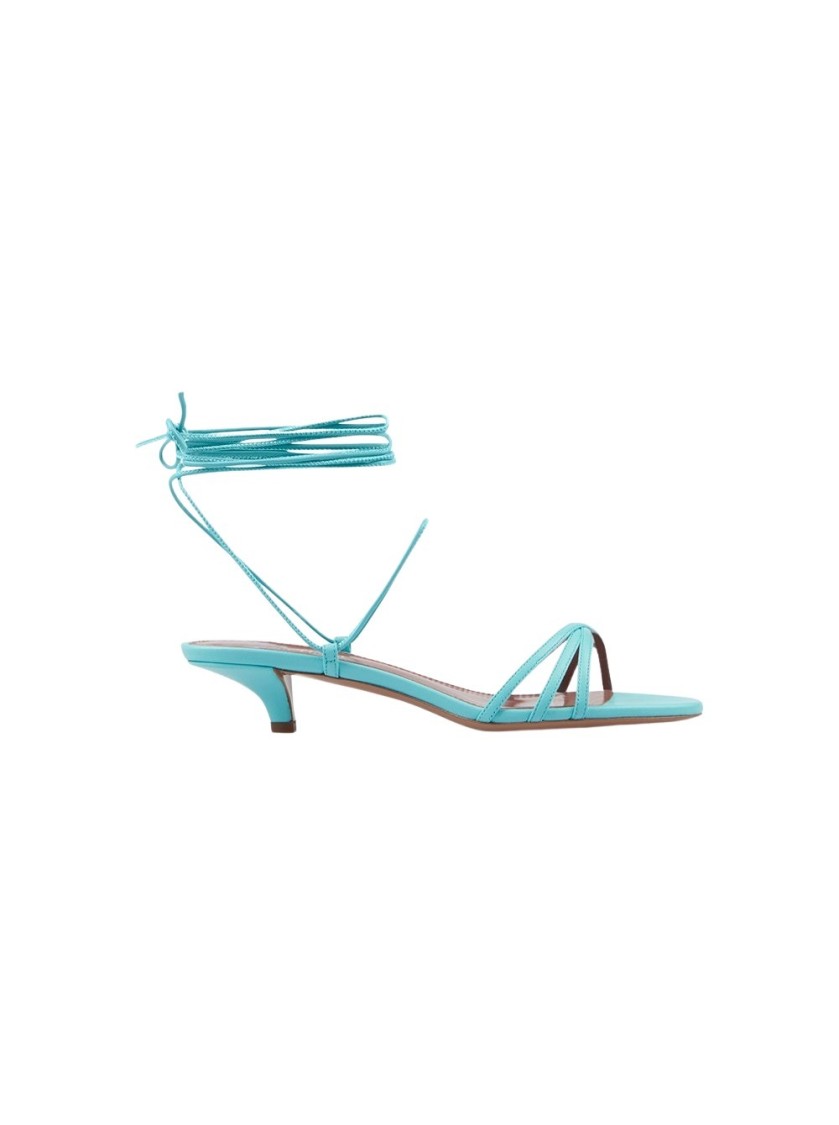Paris Texas Linda Lace Up Sandal Turquoise In Blue