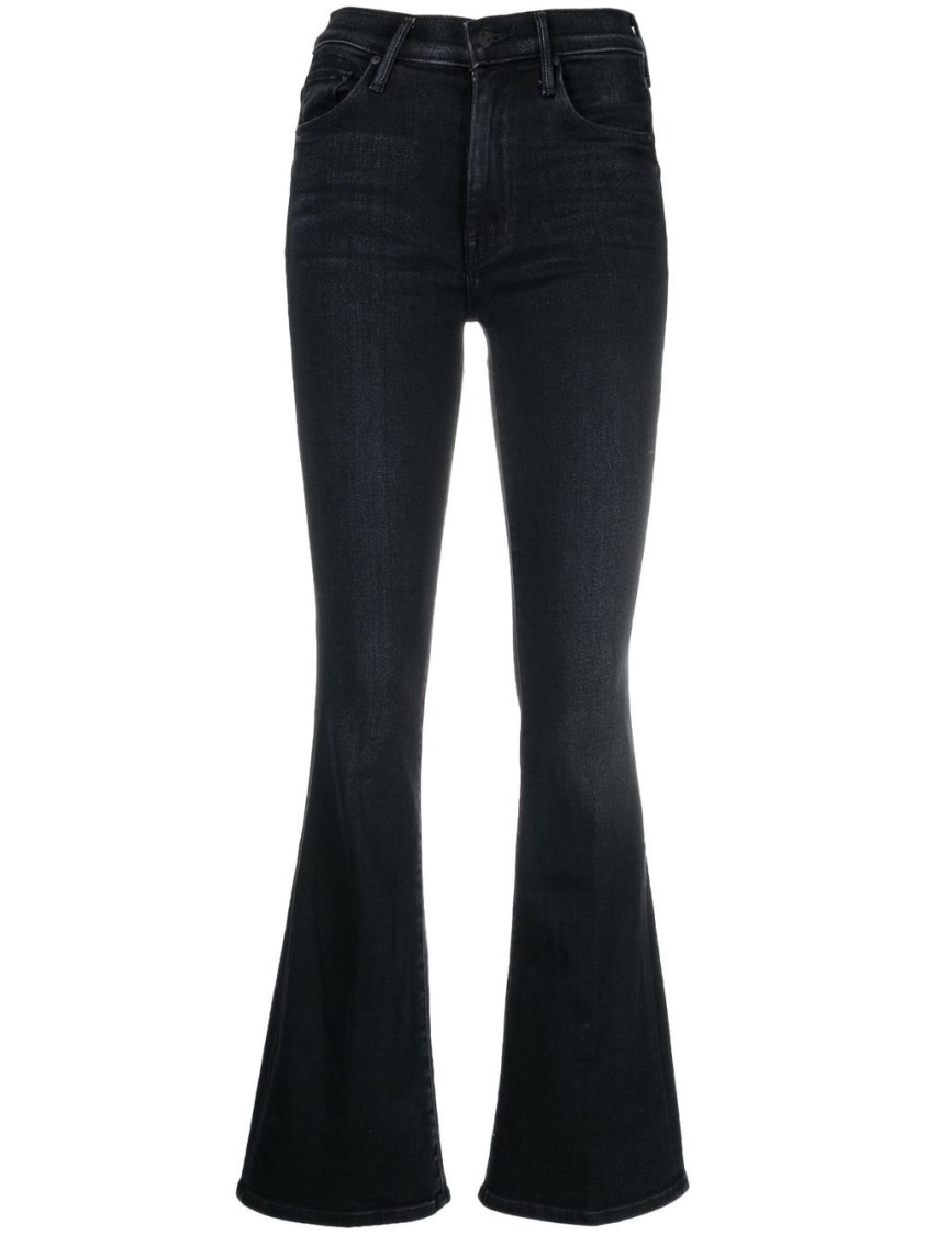 Mother Weekender Flare Leg Jeans In Deep End In Black