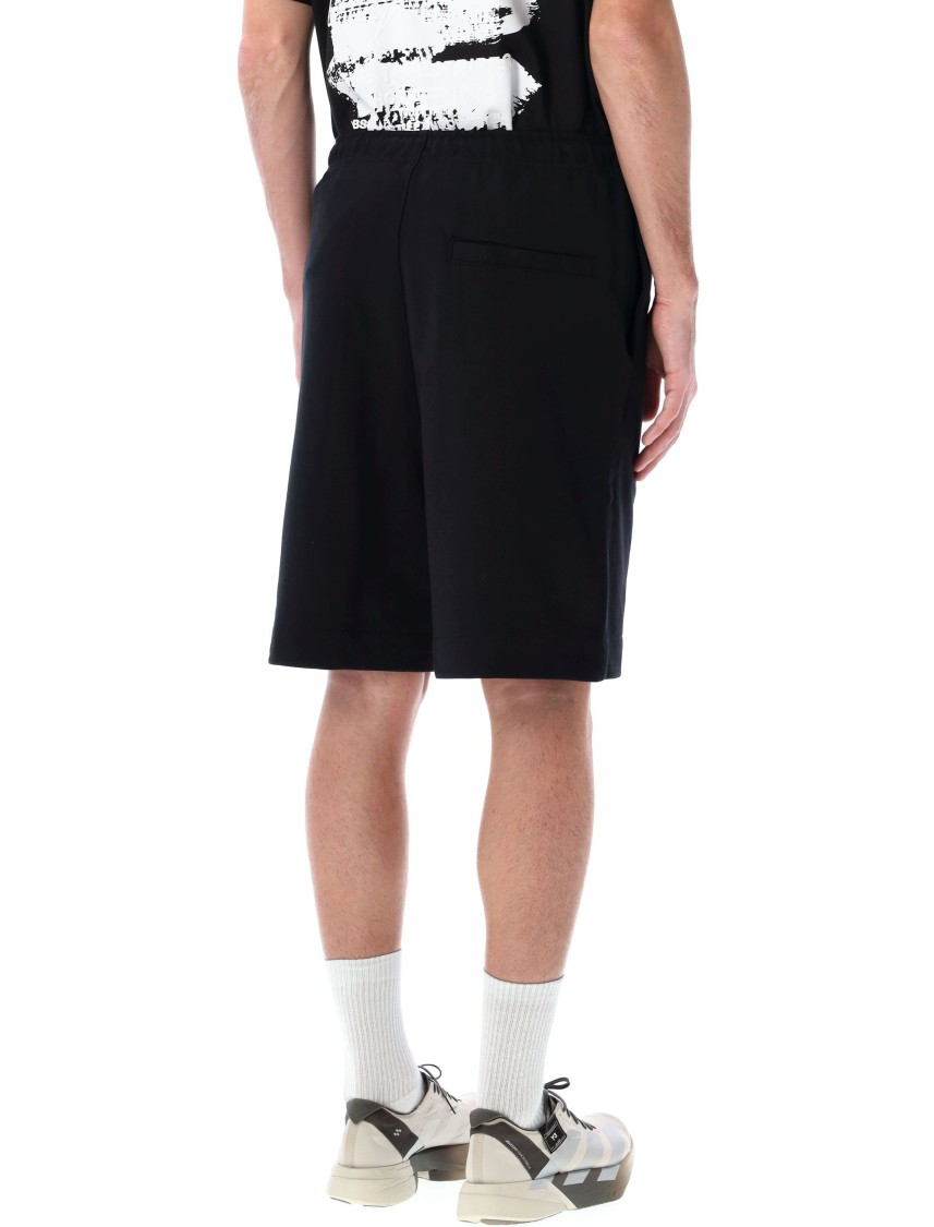 Y-3 Black French Terry Shorts With Functional Pockets In Black