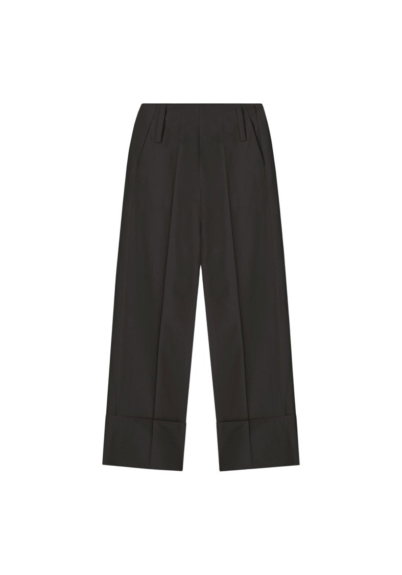 Aeron Chip - Wide Cuffed Poplin Pants In Black