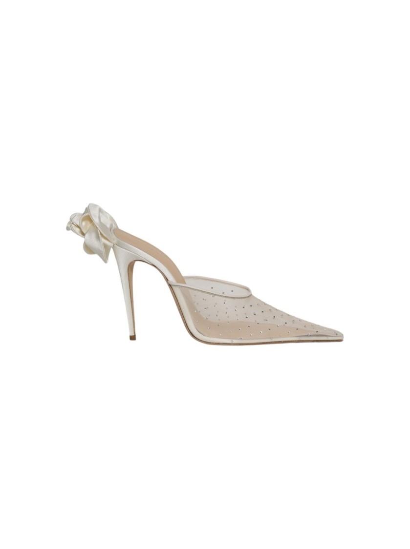 MAGDA BUTRYM MAGDA BUTRYM CRYSTAL HEEL MULE CREAM
