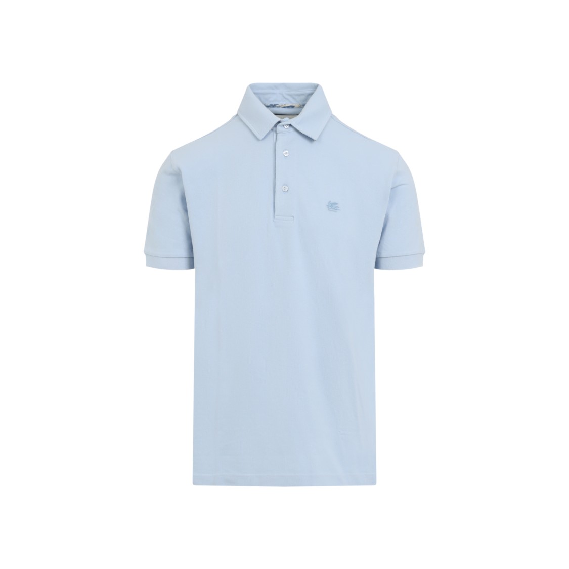 【送料&関税込】Etro roma Polo Shirt In Light Blue Cotton Etro Light Blue Cotton Roma Printed Details Polo | THE LIST