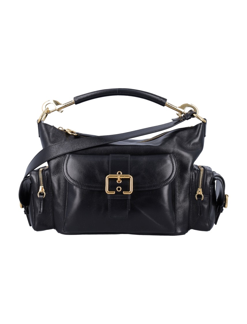Chloé Structured Black Leather Camera Bag