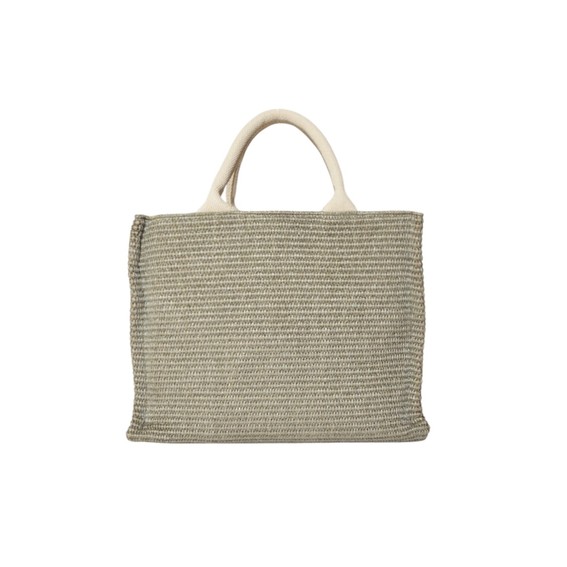 Marni Small Tote Bag In Green Raffia Effect Fabric