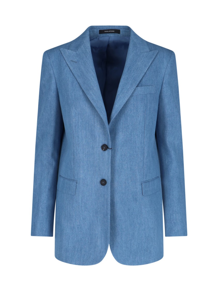 Tagliatore Tailored Jacket Buttoned Cuffs In Blue