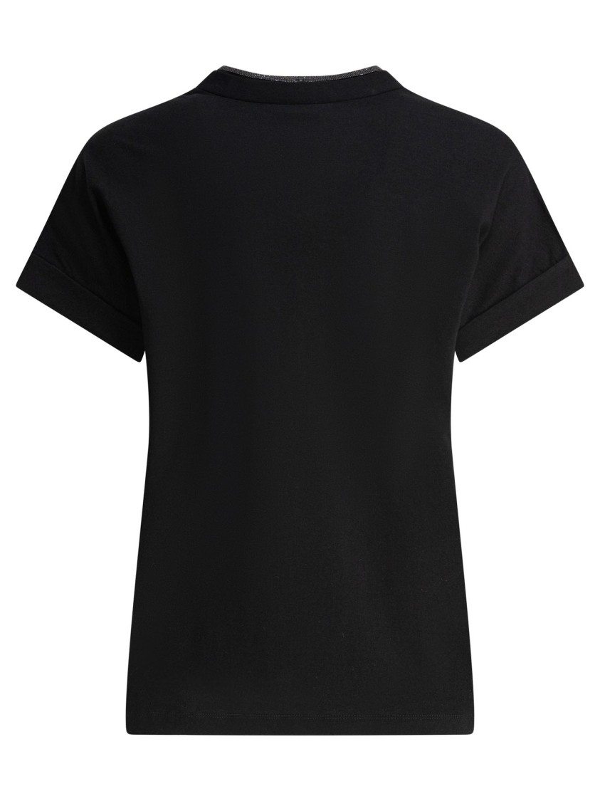Brunello Cucinelli Short-sleeve T-shirt With V-neckline In Black