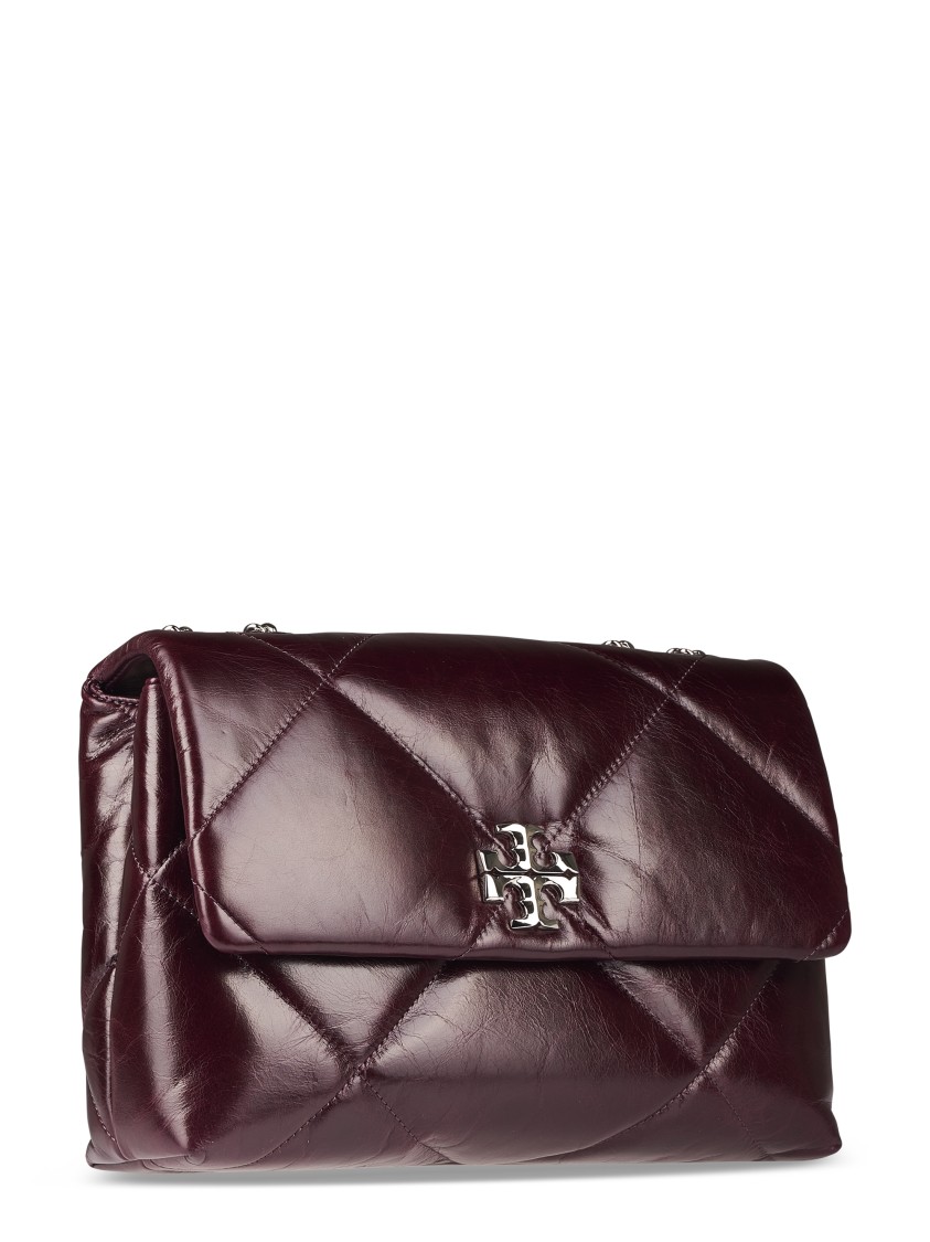 Tory Burch Kira Diamond Quilt Distressed Convertible Shoulder Bag In Burgundy