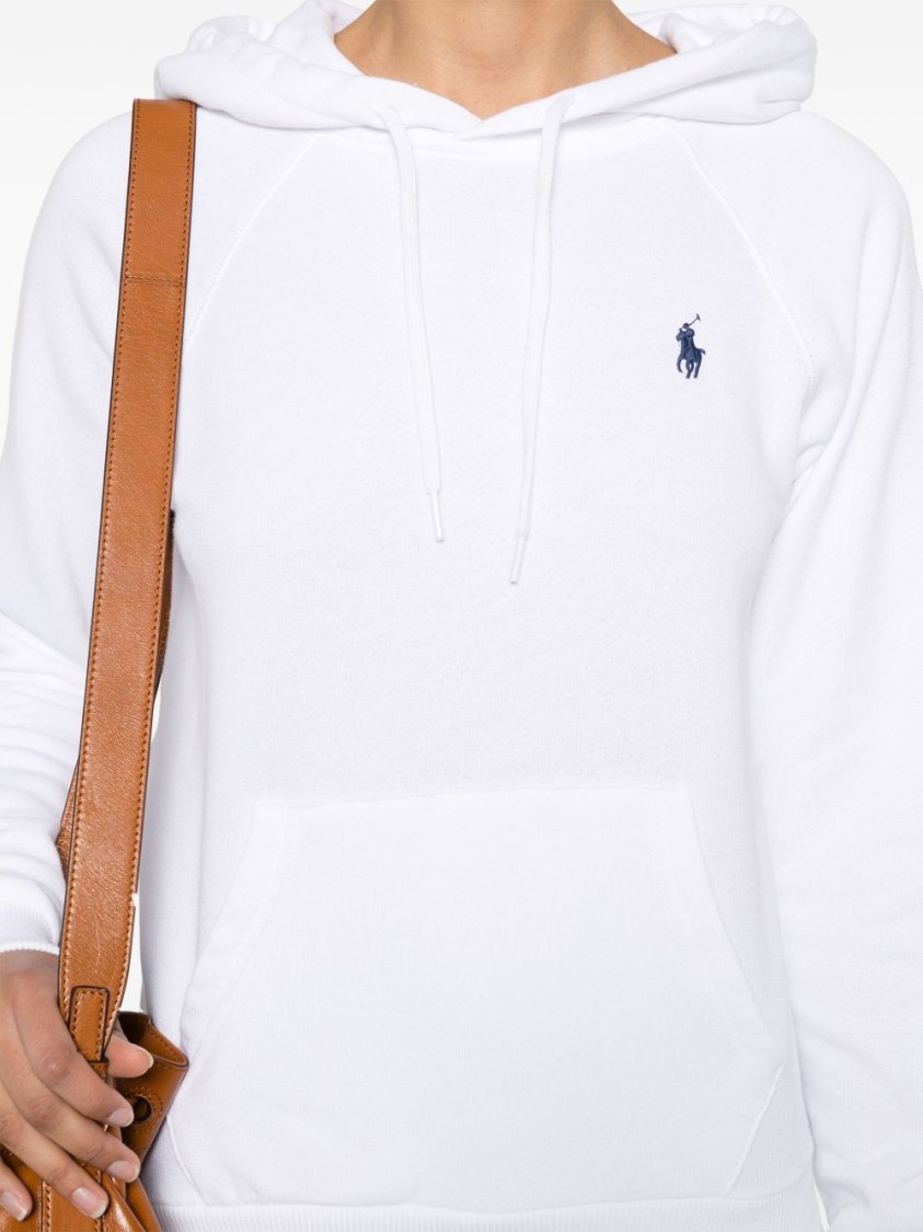 Shop Polo Ralph Lauren Relaxed Fit White Hoodie With Adjustable Drawstring