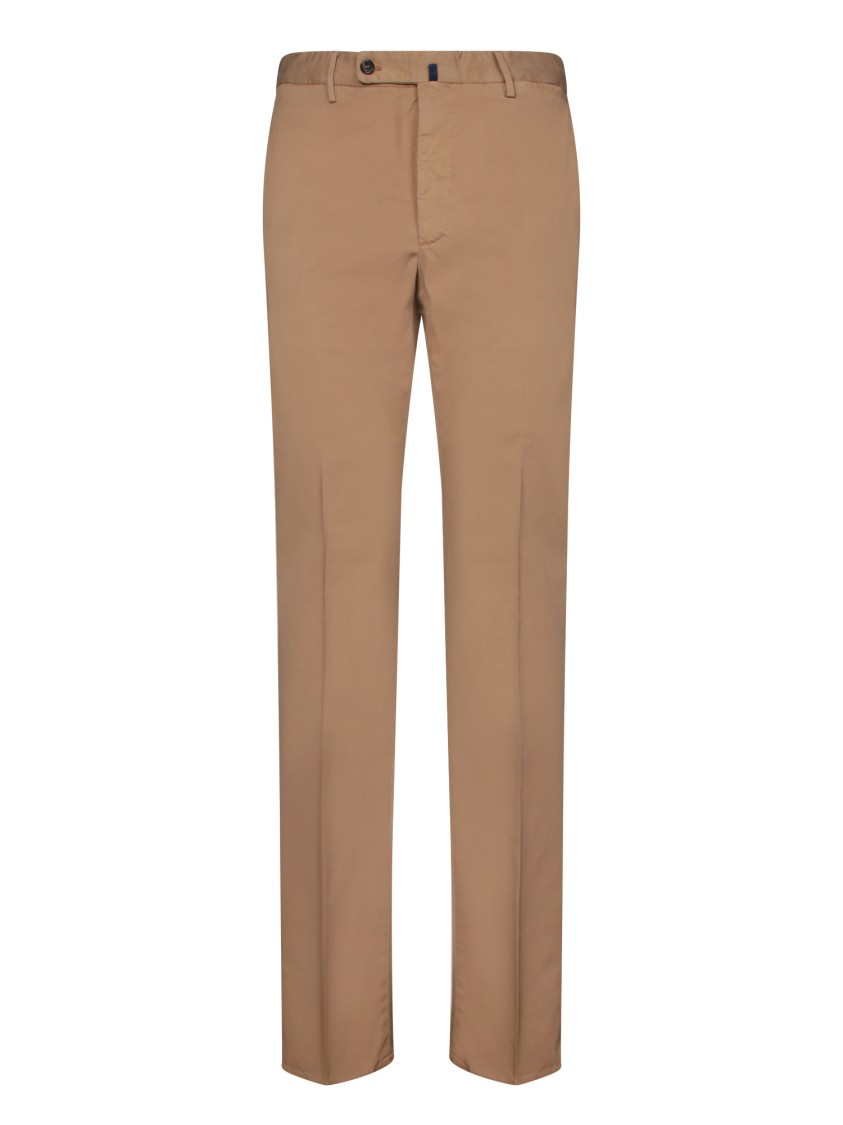 Incotex Tailored Beige Trousers With Smooth Finish In Brown