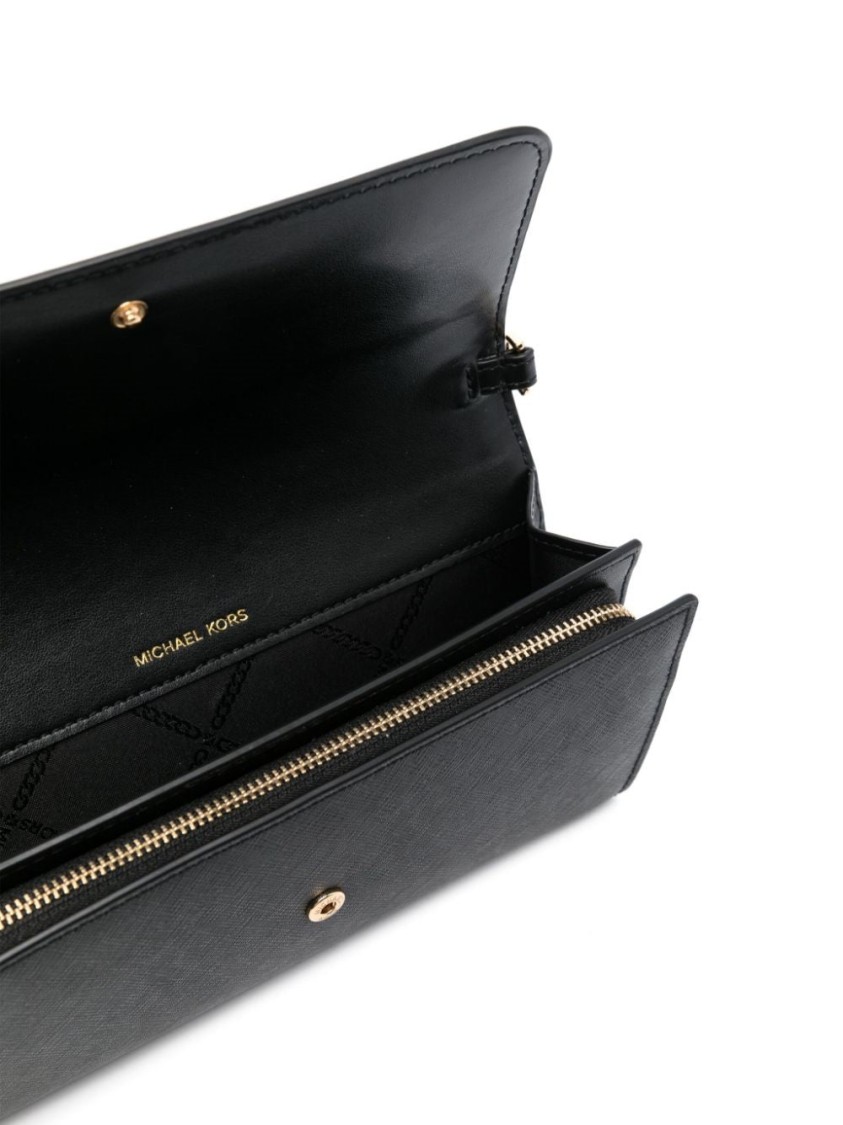 Michael Kors Large Wallet On Chain In Black
