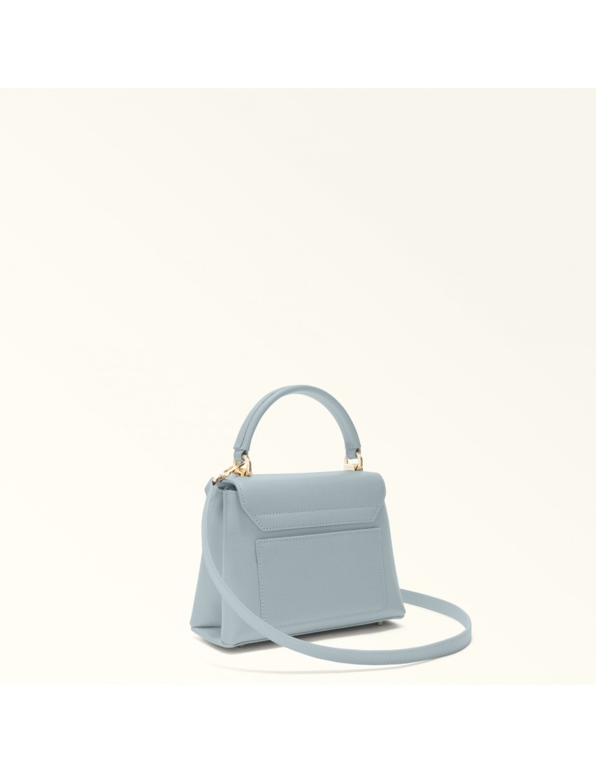 Furla 1927 Mini Top Handle In Leather Color Cloud In Blue