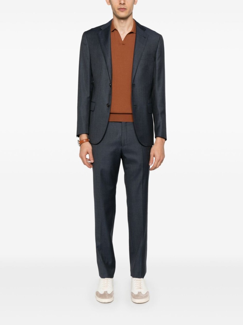 Corneliani Polo Design Brown Sweater With Relaxed Fit In Brown