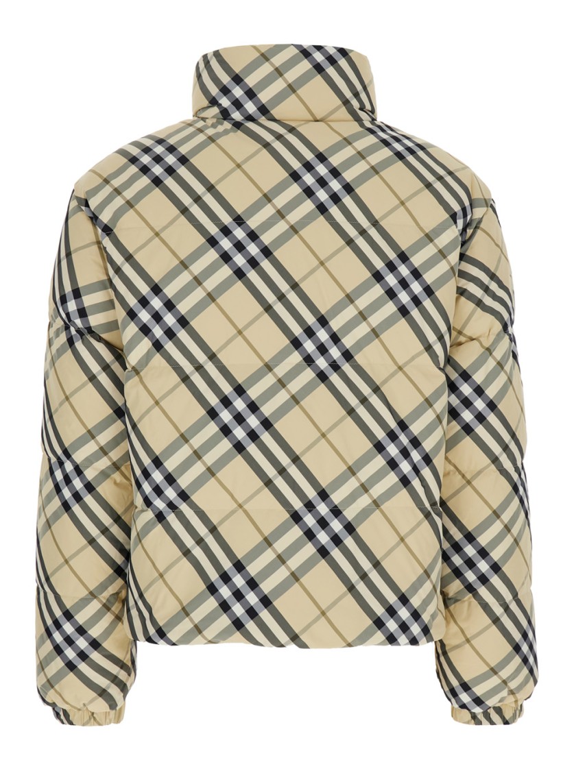 Shop Burberry Check Reversible Puffer In Neutrals