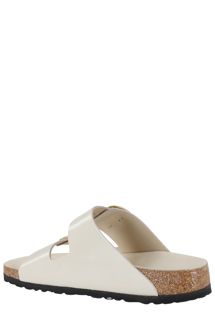 Birkenstock Arizona Big Buckle Leather Slides With Buckle In Neutrals