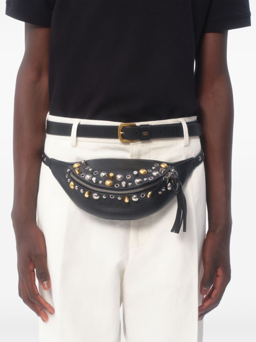 Valentino Garavani Black Polo Shirt With Classic Bicolor Collar And Logo Patch On The Front In Cotto