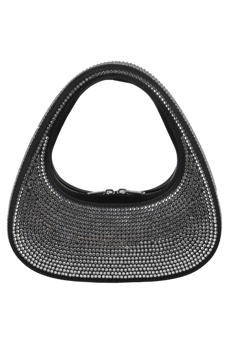 Coperni Crystal-embellished Baguette Swipe Bag In Black