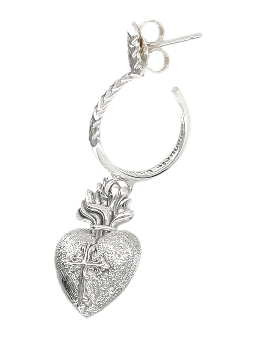 Emanuele Bicocchi Sacred Heart Earring In Gray