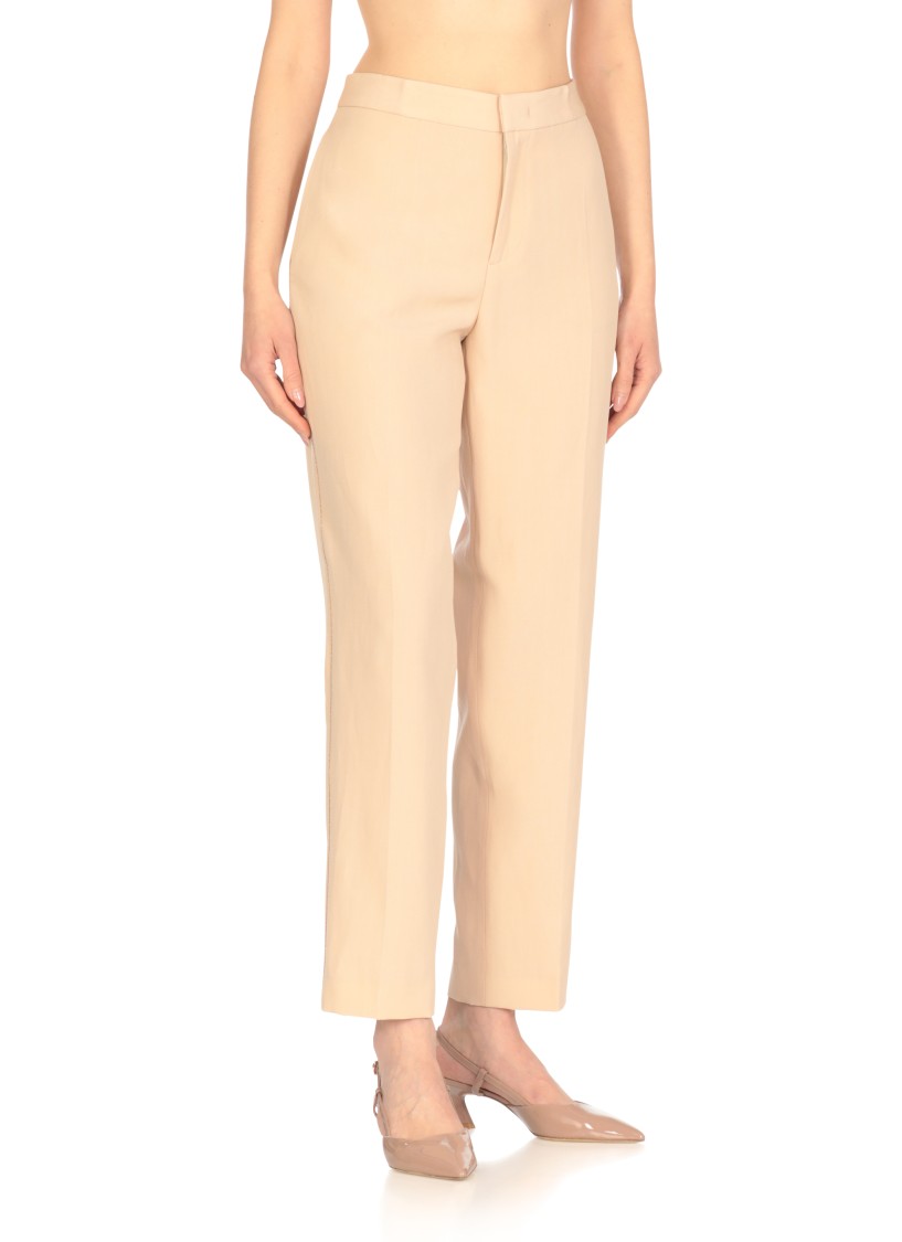 Fabiana Filippi Beige Viscose And Linen Pants In Neutral
