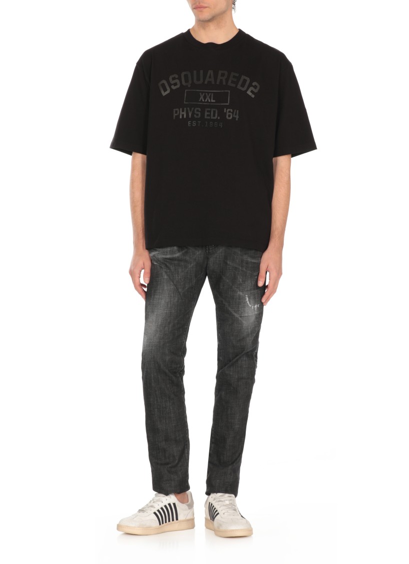 Dsquared2 Crystal-embellished Slim-cut Jeans In Grey