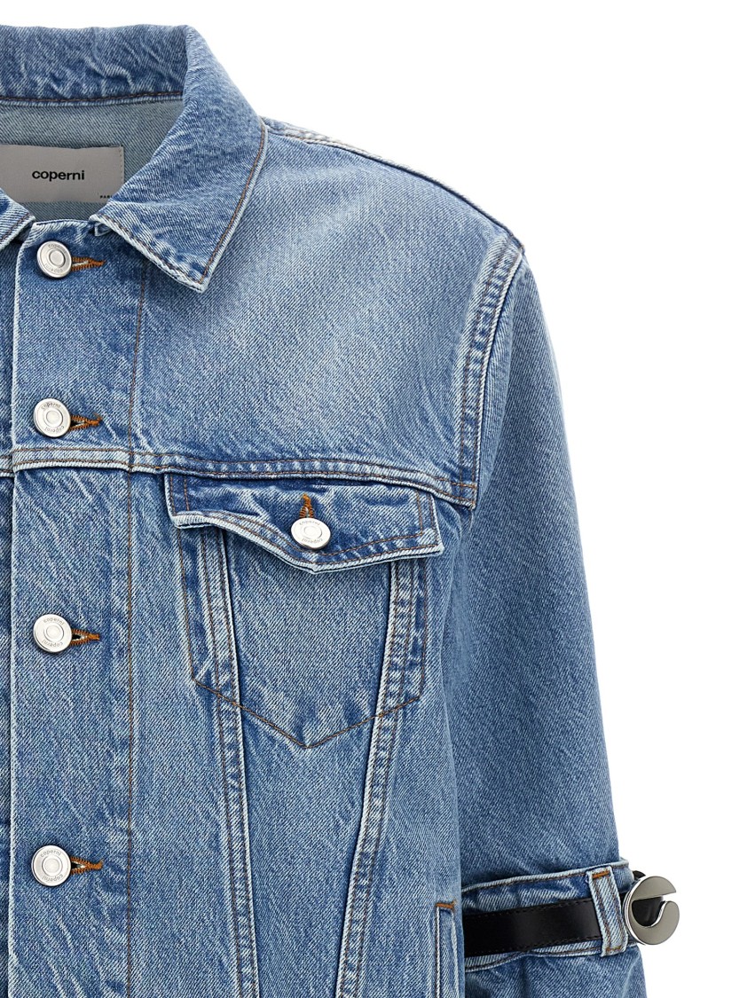 Coperni Hybrid Denim Short Casual Jackets And Parka Blue In Blue