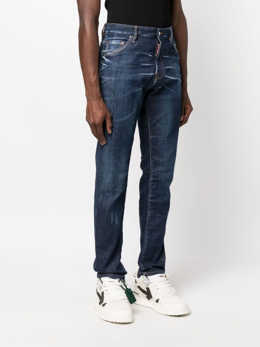 Dsquared2 Navy Blue Slim-fit Jeans In Black