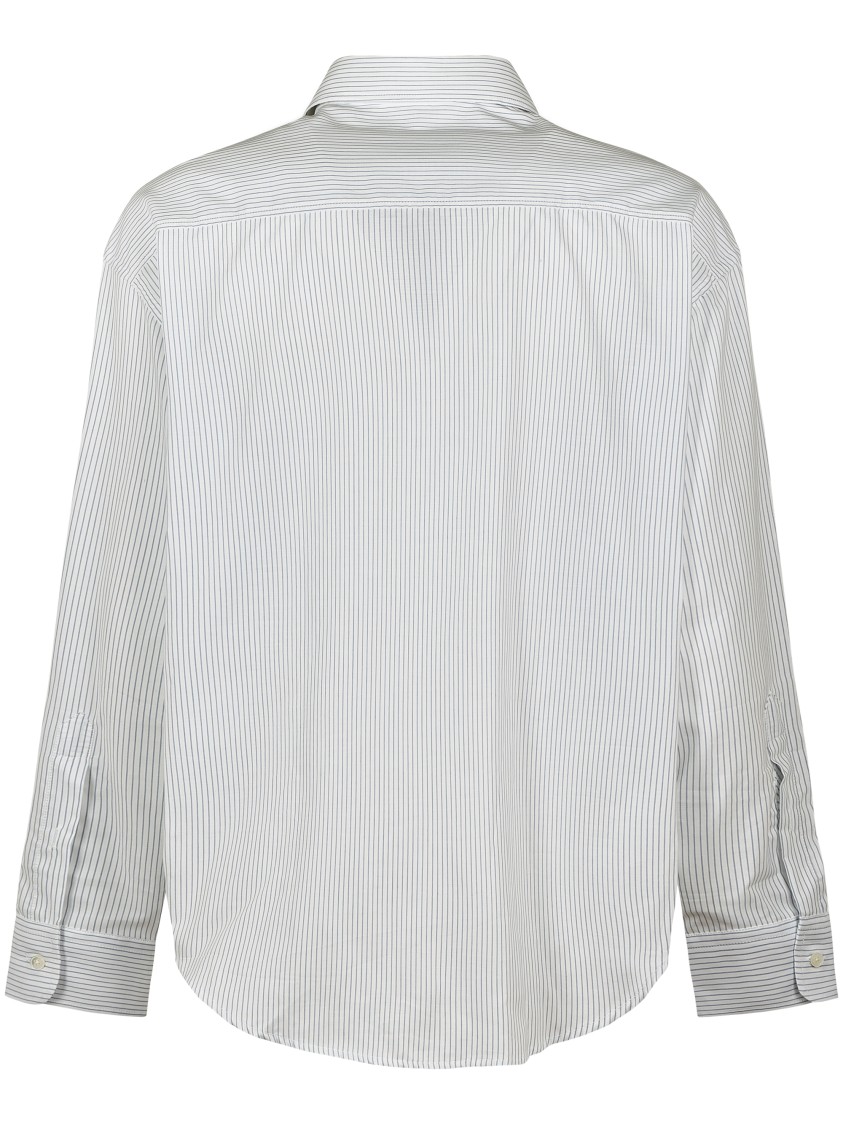 Ami Alexandre Mattiussi Ami Button-down White Striped Shirt In White