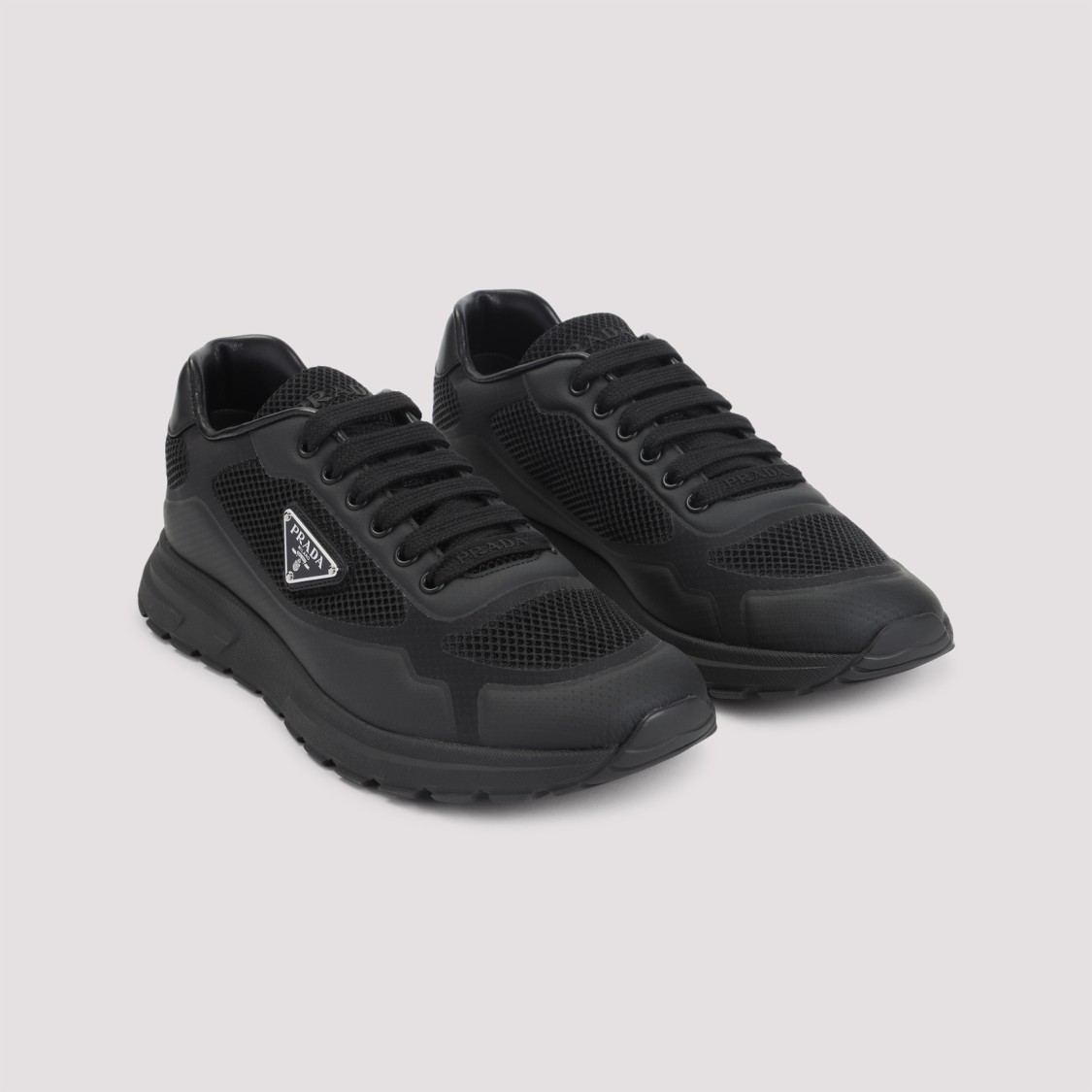 Prada Sneakers Prax 2.0 In Black Fabric And Mesh Men In Black