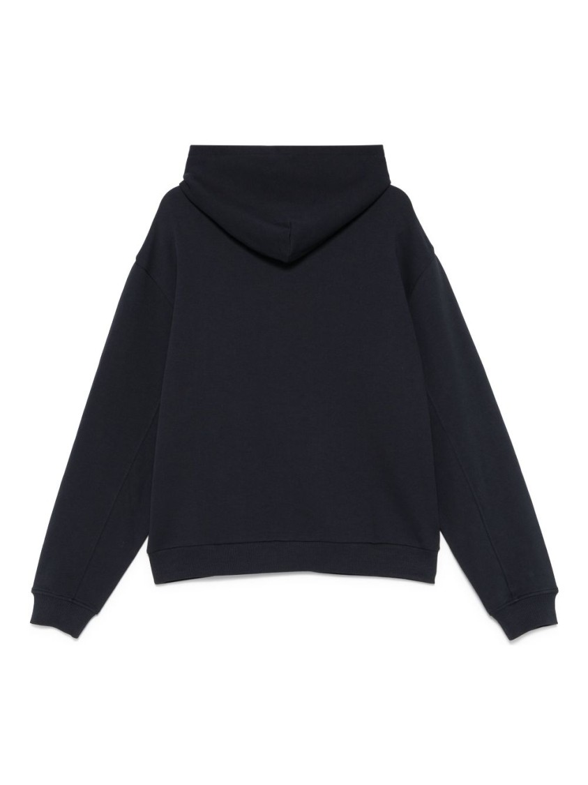 Msgm Cotton Hoodie With Print In Black