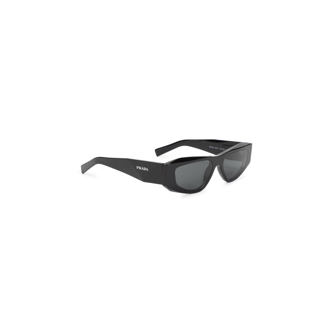 PRADA PRADA ANGULAR BLACK ACETATE SUNGLASSES WITH DARK LENSES